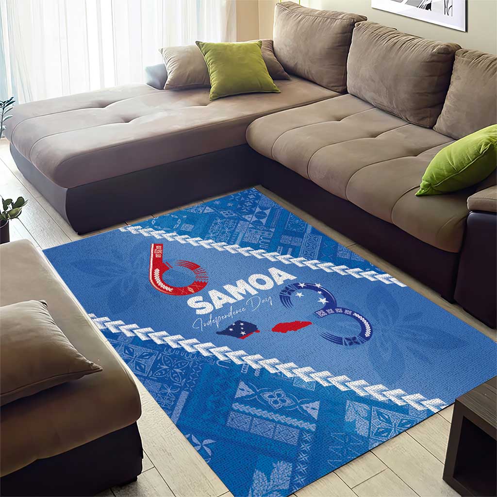 Samoa Independence Day Area Rug Anniversary 63th-Siapo Art
