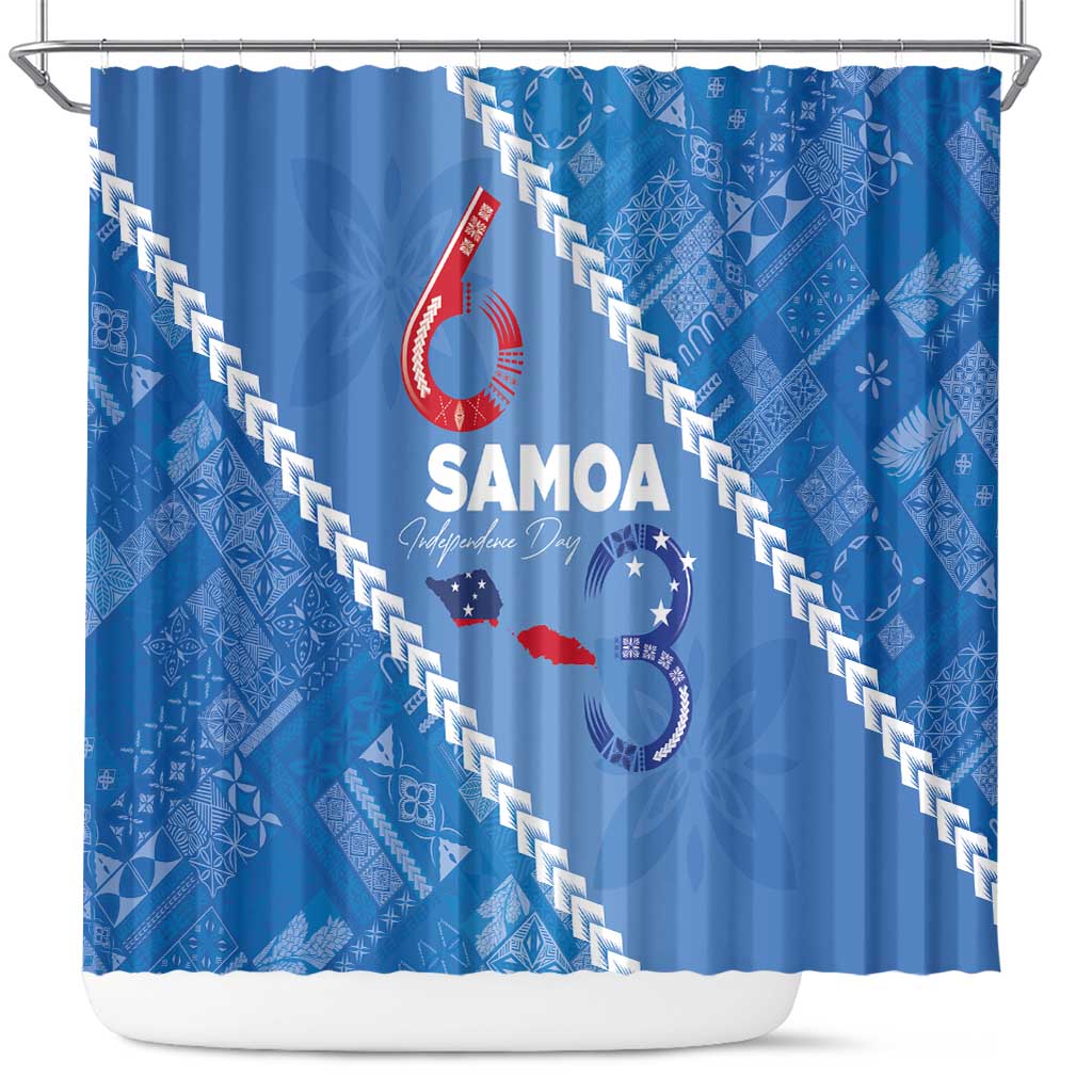 Samoa Independence Day Shower Curtain Anniversary 63th-Siapo Art