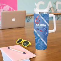 Samoa Independence Day Tumbler With Handle Anniversary 63th-Siapo Art