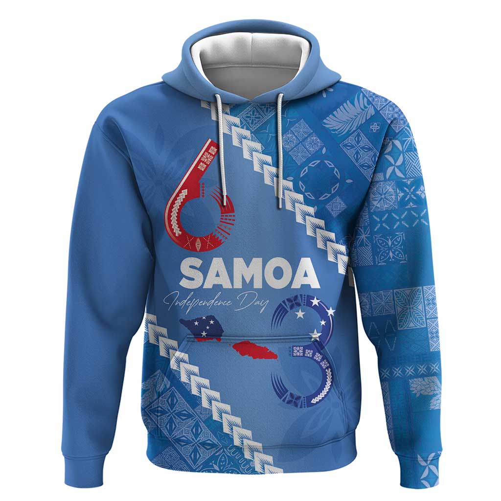 Samoa Independence Day Zip Hoodie Anniversary 63th-Siapo Art