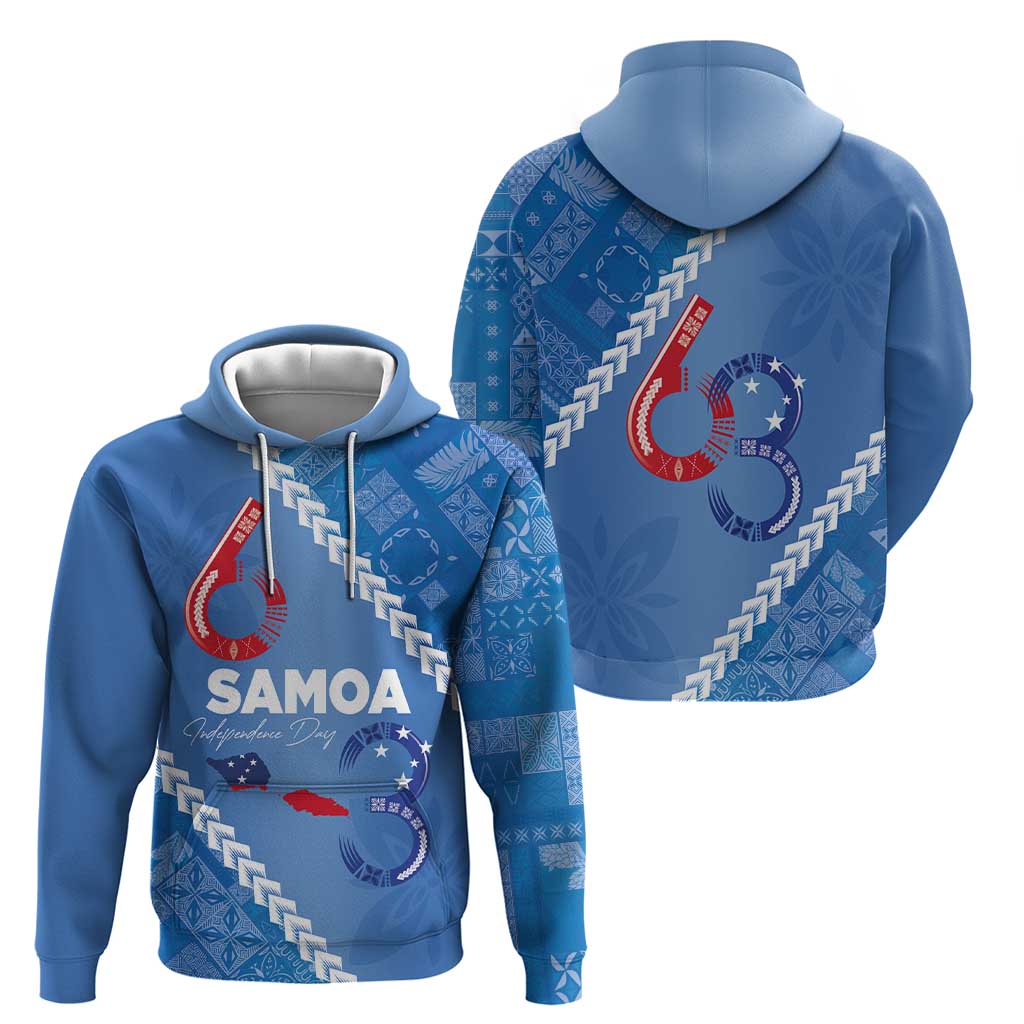 Samoa Independence Day Zip Hoodie Anniversary 63th-Siapo Art