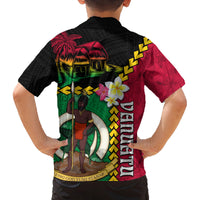 Vanuatu Nakamal and Plumeria Flowers Family Matching Off Shoulder Short Dress and Hawaiian Shirt Polynesian Pattern LT03 - Polynesian Pride