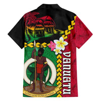 Vanuatu Nakamal and Plumeria Flowers Family Matching Off Shoulder Short Dress and Hawaiian Shirt Polynesian Pattern LT03 - Polynesian Pride