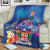 Fiji Bula Blanket Tropical Plants with Palm Tree and Iguana Colorful