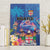 Fiji Bula Canvas Wall Art Tropical Plants with Palm Tree and Iguana Colorful