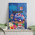 Fiji Bula Canvas Wall Art Tropical Plants with Palm Tree and Iguana Colorful