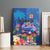 Fiji Bula Canvas Wall Art Tropical Plants with Palm Tree and Iguana Colorful