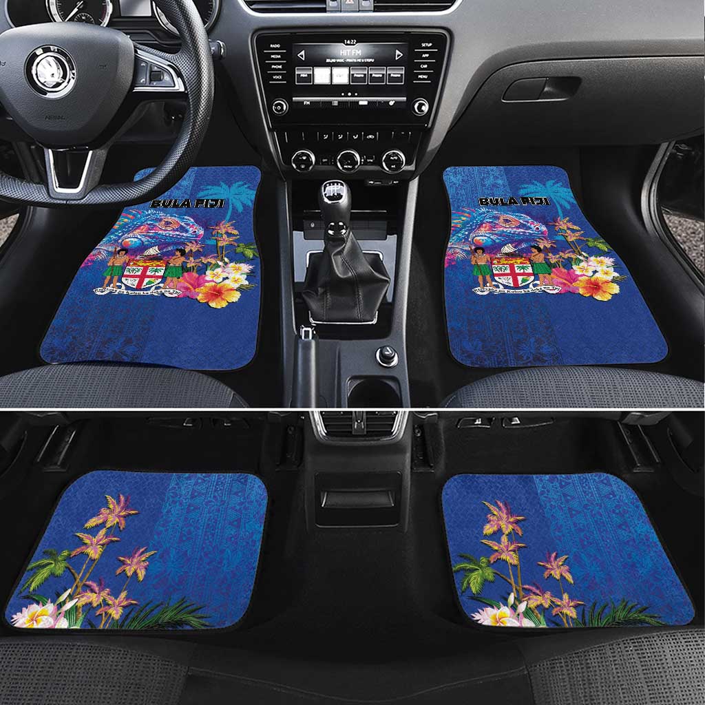 Fiji Bula Car Mats Tropical Plants with Palm Tree and Iguana Colorful