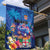 Fiji Bula Garden Flag Tropical Plants with Palm Tree and Iguana Colorful