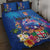 Fiji Bula Quilt Bed Set Tropical Plants with Palm Tree and Iguana Colorful