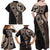 Fiji Traditional Masi Family Matching Off Shoulder Maxi Dress and Hawaiian Shirt Tapa Art Palm Leaves Pattern