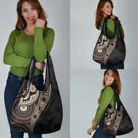 Fiji Traditional Masi Grocery Bag Tapa Art Palm Leaves Pattern