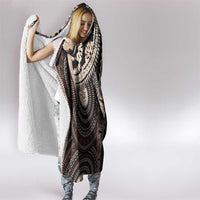 Fiji Traditional Masi Hooded Blanket Tapa Art Palm Leaves Pattern