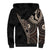 Fiji Traditional Masi Sherpa Hoodie Tapa Art Palm Leaves Pattern
