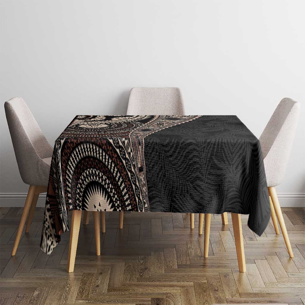 Fiji Traditional Masi Tablecloth Tapa Art Palm Leaves Pattern
