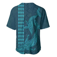 Aloha Hawaii Whale Kakau and Polynesian Tattoo Baseball Jersey Turquoise Color LT03 - Polynesian Pride