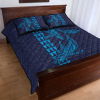 Aloha Hawaii Whale Kakau and Polynesian Tattoo Quilt Bed Set Dark Navy Color LT03 - Polynesian Pride