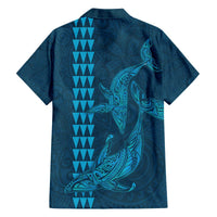 Aloha Hawaii Whale Kakau and Polynesian Tattoo Family Matching Puletasi and Hawaiian Shirt Light Blue Color LT03 - Polynesian Pride