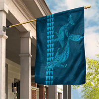Aloha Hawaii Whale Kakau and Polynesian Tattoo Garden Flag Light Blue Color LT03 House Flag Light Blue - Polynesian Pride