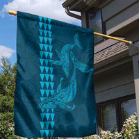 Aloha Hawaii Whale Kakau and Polynesian Tattoo Garden Flag Light Blue Color LT03 - Polynesian Pride