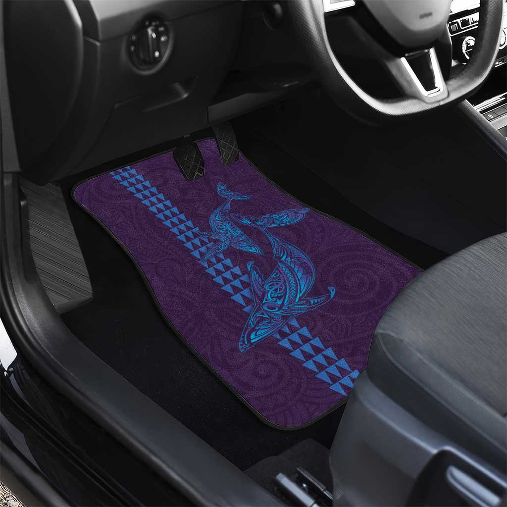 Aloha Hawaii Whale Kakau and Polynesian Tattoo Car Mats Purple Color