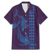 Aloha Hawaii Whale Kakau and Polynesian Tattoo Family Matching Mermaid Dress and Hawaiian Shirt Purple Color LT03 Dad's Shirt - Short Sleeve Purple - Polynesian Pride