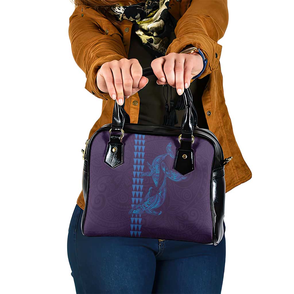 Aloha Hawaii Whale Kakau and Polynesian Tattoo Shoulder Handbag Purple Color LT03 One Size Purple - Polynesian Pride
