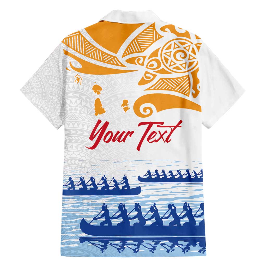 Personalised Hawaiki Nui Va'a French Polynesian Pattern Family Matching Tank Maxi Dress and Hawaiian Shirt White Color LT03 - Polynesian Pride