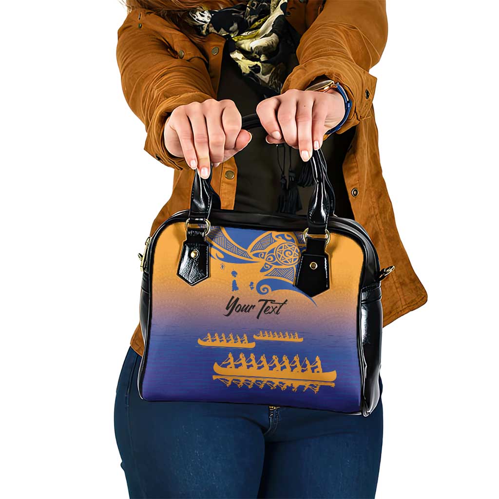 Personalised Hawaiki Nui Va'a French Polynesian Pattern Shoulder Handbag Sunset Color LT03 One Size Yellow - Polynesian Pride