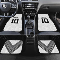 Rugby Fiji Car Mats Fijian Masi Tribal Sporty Style White Color LT03 Set 4pcs White - Polynesian Pride