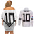 Custom Rugby Fiji Couples Matching Off Shoulder Short Dress and Long Sleeve Button Shirt Fijian Masi Tribal Sporty Style White Color - Polynesian Pride