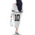 Custom Rugby Fiji Family Matching Off The Shoulder Long Sleeve Dress and Hawaiian Shirt Fijian Masi Tribal Sporty Style White Color - Polynesian Pride