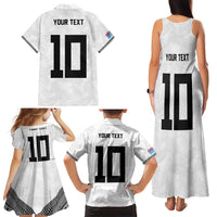 Custom Rugby Fiji Family Matching Tank Maxi Dress and Hawaiian Shirt Fijian Masi Tribal Sporty Style White Color LT03 - Polynesian Pride