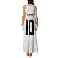 Custom Rugby Fiji Family Matching Tank Maxi Dress and Hawaiian Shirt Fijian Masi Tribal Sporty Style White Color LT03 - Polynesian Pride