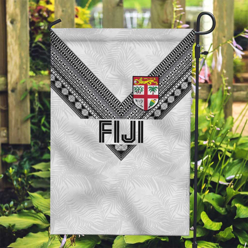 Rugby Fiji Garden Flag Fijian Masi Tribal Sporty Style White Color LT03 Garden Flag White - Polynesian Pride