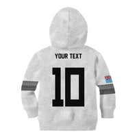 Custom Rugby Fiji Kid Hoodie Fijian Masi Tribal Sporty Style White Color LT03 - Polynesian Pride