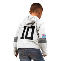 Custom Rugby Fiji Kid Hoodie Fijian Masi Tribal Sporty Style White Color LT03 - Polynesian Pride