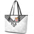 Rugby Fiji Leather Tote Bag Fijian Masi Tribal Sporty Style White Color - Polynesian Pride