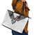 Rugby Fiji Leather Tote Bag Fijian Masi Tribal Sporty Style White Color - Polynesian Pride