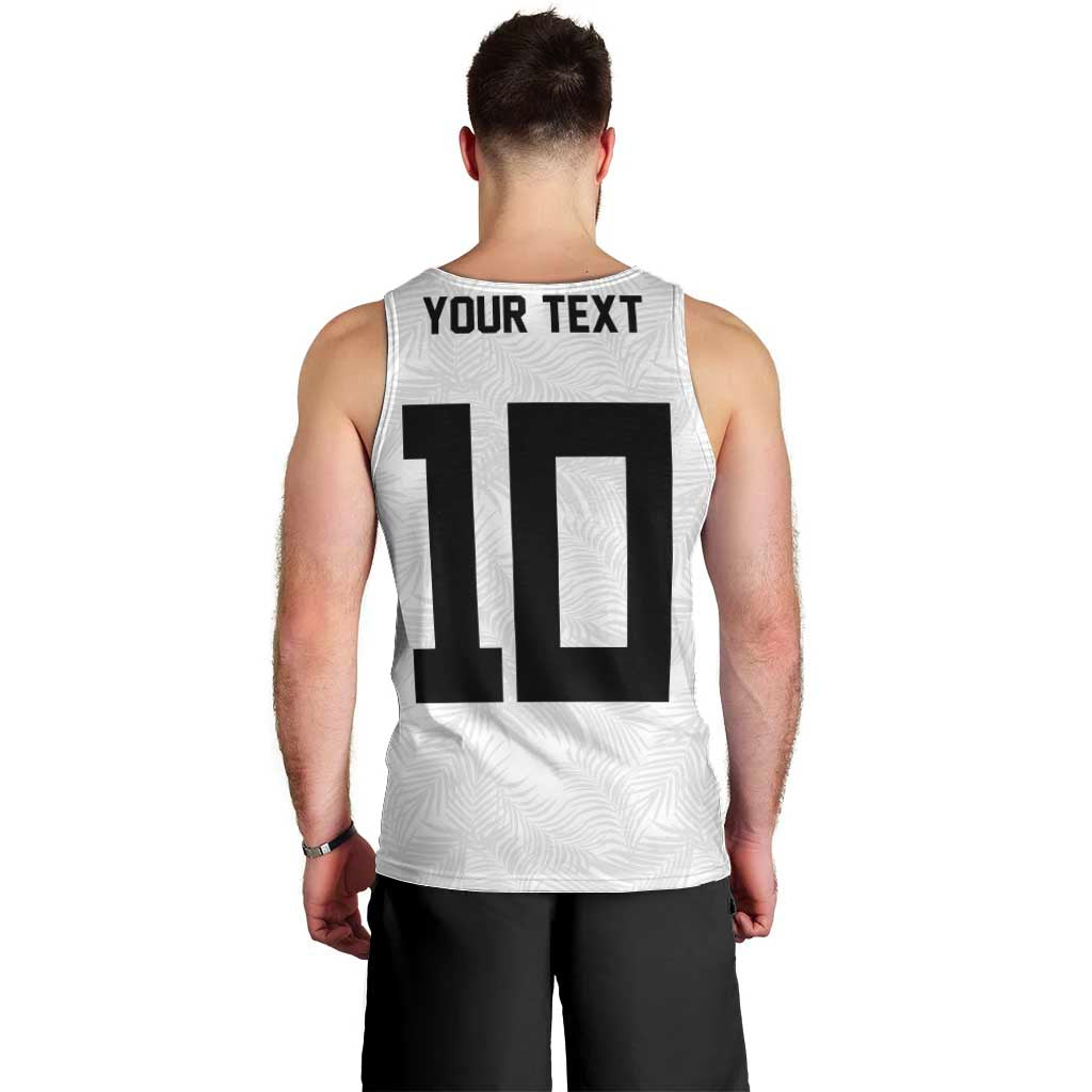 Custom Rugby Fiji Men Tank Top Fijian Masi Tribal Sporty Style White Color LT03 - Polynesian Pride