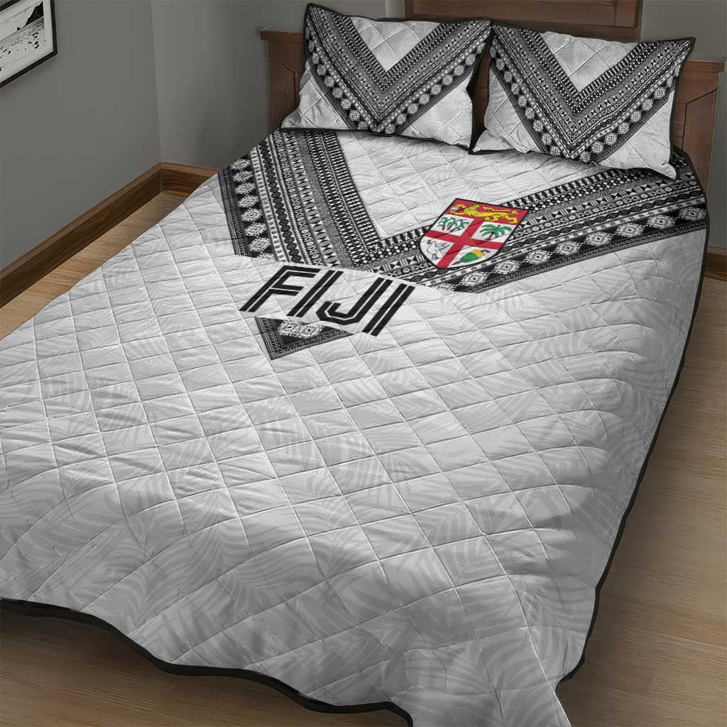 Rugby Fiji Quilt Bed Set Fijian Masi Tribal Sporty Style White Color LT03 - Polynesian Pride