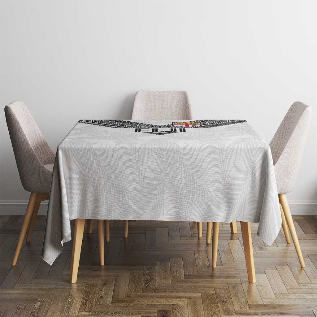 Rugby Fiji Tablecloth Fijian Masi Tribal Sporty Style White Color - Polynesian Pride