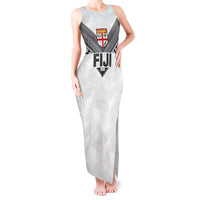 Custom Rugby Fiji Tank Maxi Dress Fijian Masi Tribal Sporty Style White Color LT03 Women White - Polynesian Pride