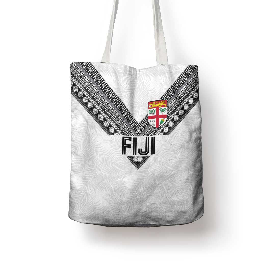 Rugby Fiji Tote Bag Fijian Masi Tribal Sporty Style White Color LT03 - Polynesian Pride