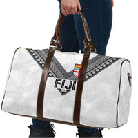 Rugby Fiji Travel Bag Fijian Masi Tribal Sporty Style White Color - Polynesian Pride