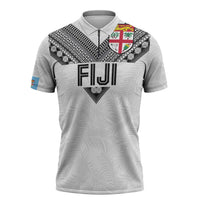 Custom Rugby Fiji Zipper Polo Shirt Fijian Masi Tribal Sporty Style White Color LT03 White - Polynesian Pride