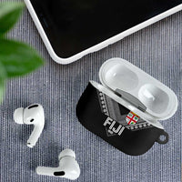 Rugby Fiji AirPods Case Fijian Masi Tribal Sporty Style Black Color LT03 - Polynesian Pride