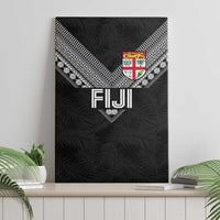 Rugby Fiji Canvas Wall Art Fijian Masi Tribal Sporty Style Black Color LT03 - Polynesian Pride