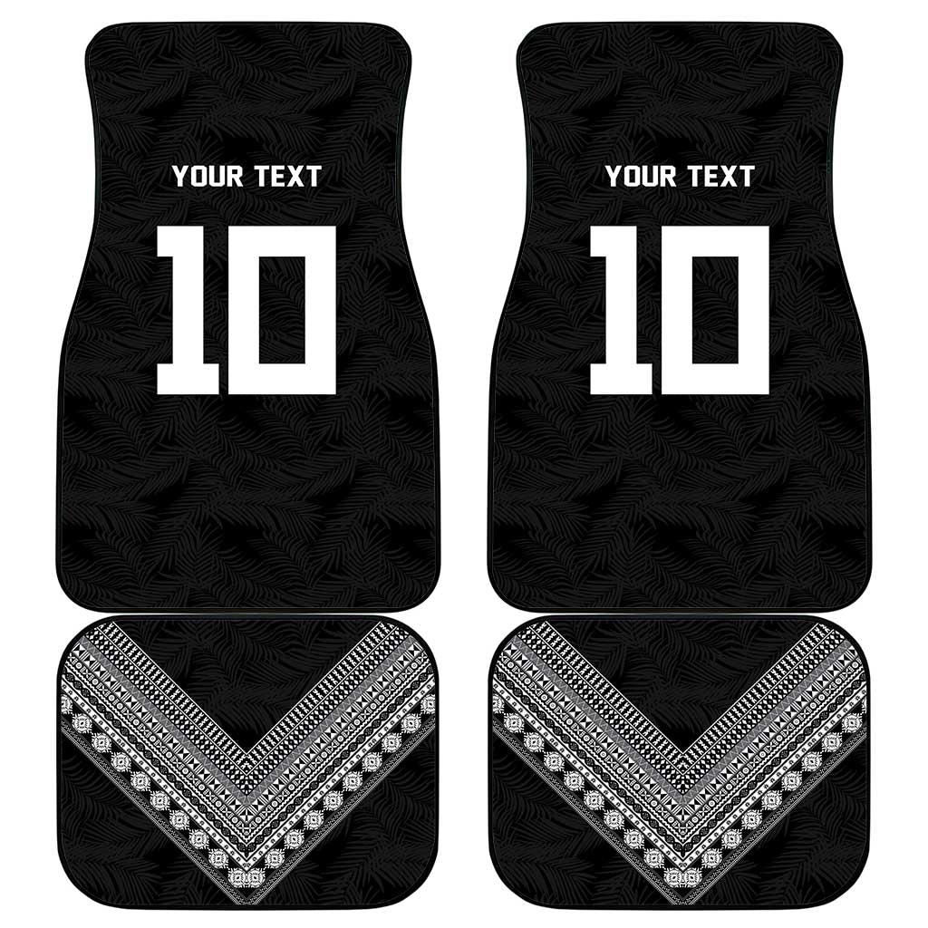 Rugby Fiji Car Mats Fijian Masi Tribal Sporty Style Black Color LT03 - Polynesian Pride