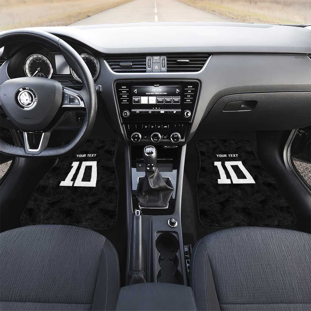 Rugby Fiji Car Mats Fijian Masi Tribal Sporty Style Black Color LT03 Set 2pcs - Front Black - Polynesian Pride